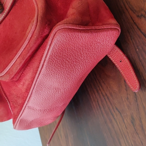 Red Suede Gucci Backpack Vintage Bamboo main image 5